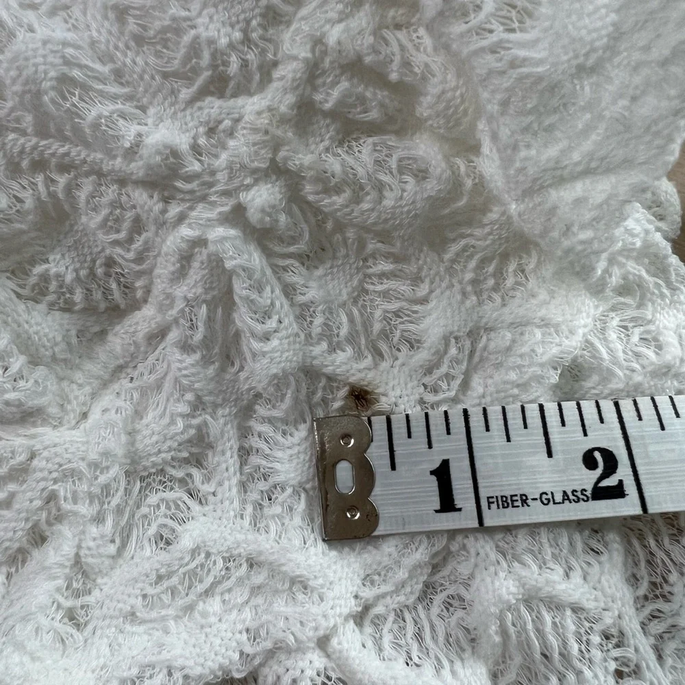 Anthropologie White Crochet Ruffled Midi Dress Women’s Large - Picture 13 of 13